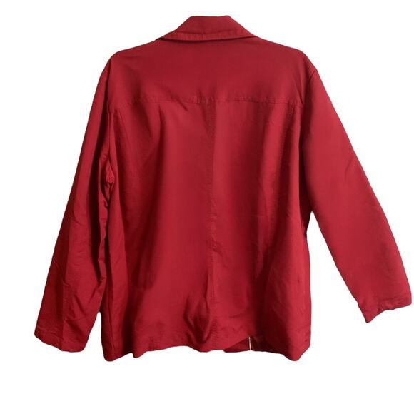 EDDIE BAUER Double Breasted Long Sleeve Red Soft Shell Pea Coat Women's Size XL - Picture 9 of 11